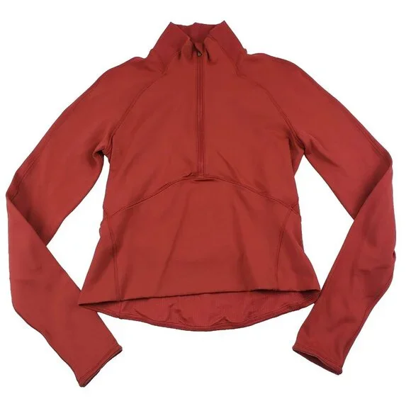 Lululemon Always Alert 1/2 Zip Jacket Womens 6 Magma Orange Red Running Athletic - Picture 2 of 16